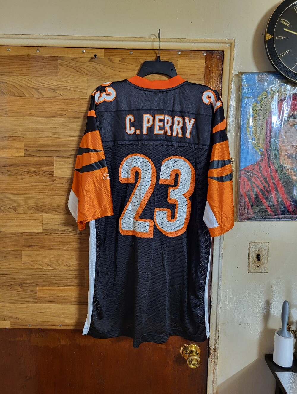vintage #23 chris perry cincinnati bengals jersey mens size deadstock XL Black